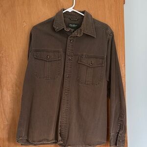 Eddie Bauer Men's Dark Brown Shirt Jacket